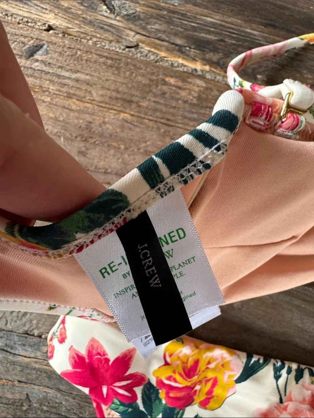 J. Crew floral bandeau high cut leg  cheeky bikini NWOT small
